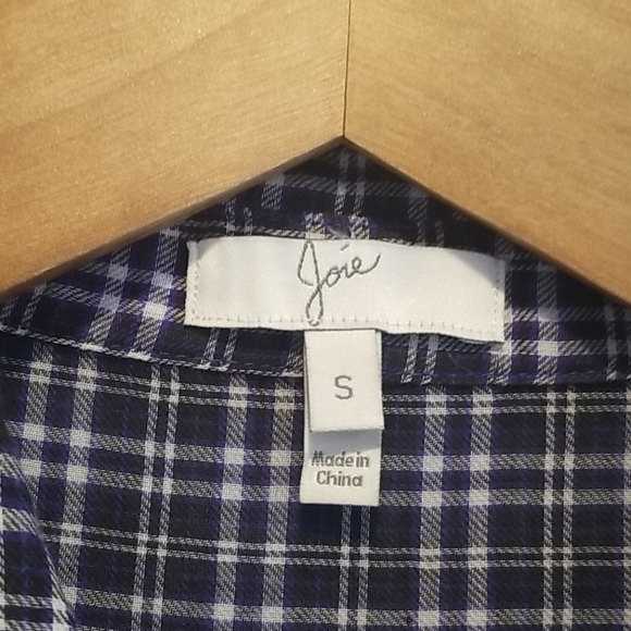 Joie Plaid Cotton Long Sleeve Button Down Shirt - Picture 5 of 8